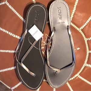 JCrew Metallic Leather Flip Flop - Size 12